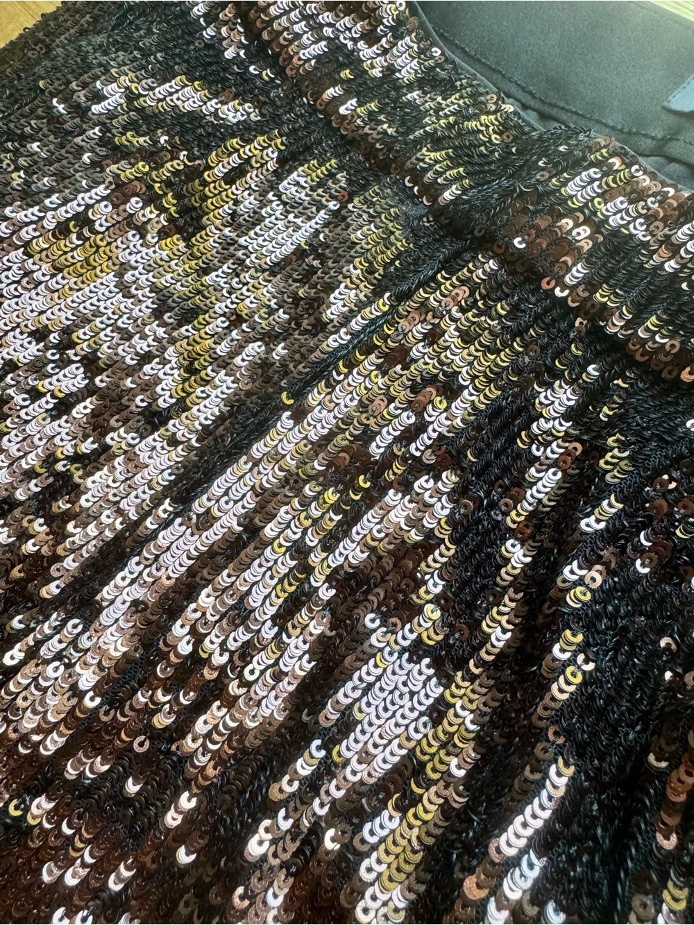 NWOT Express Wide Leg Brown Sequin Pants 10 - Picture 7 of 8